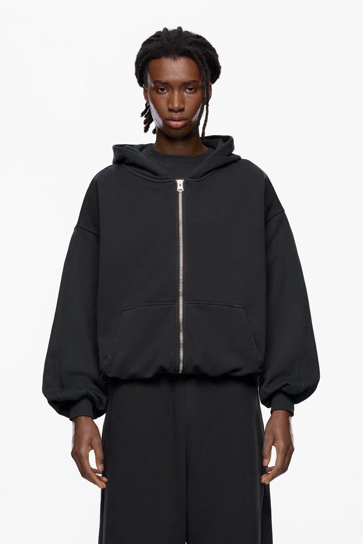 Washed Blank Zip Hoodie